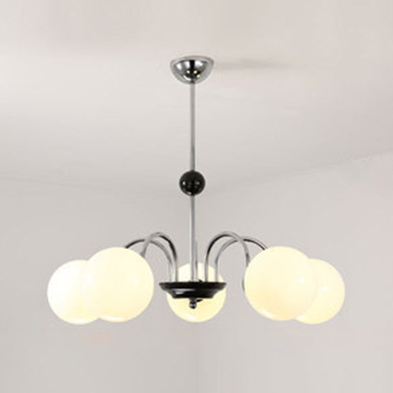 Globe Chandelier Lighting Fixtures Modern White Glass Light - Rebooters