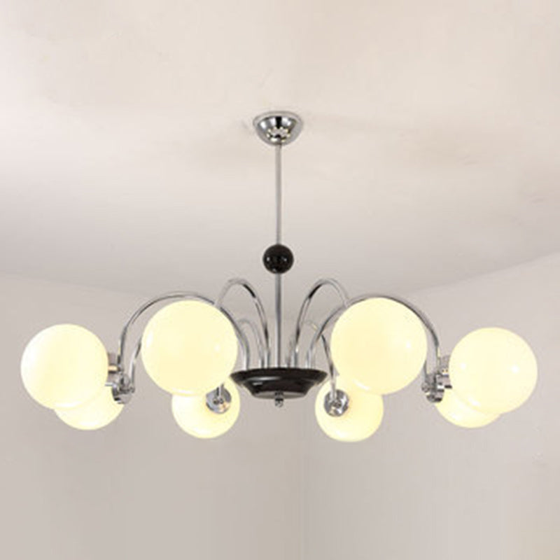 Globe Chandelier Lighting Fixtures Modern White Glass Light - Rebooters