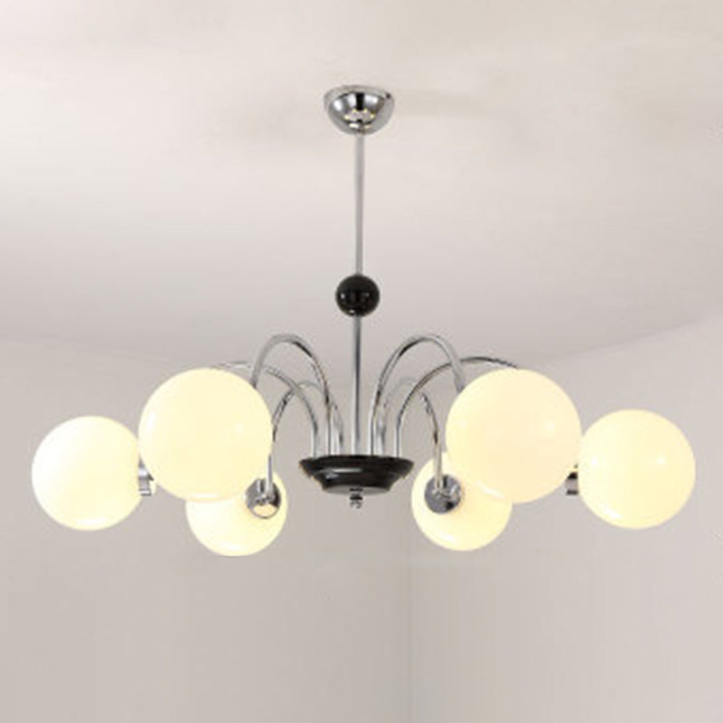 Globe Chandelier Lighting Fixtures Modern White Glass Light - Rebooters