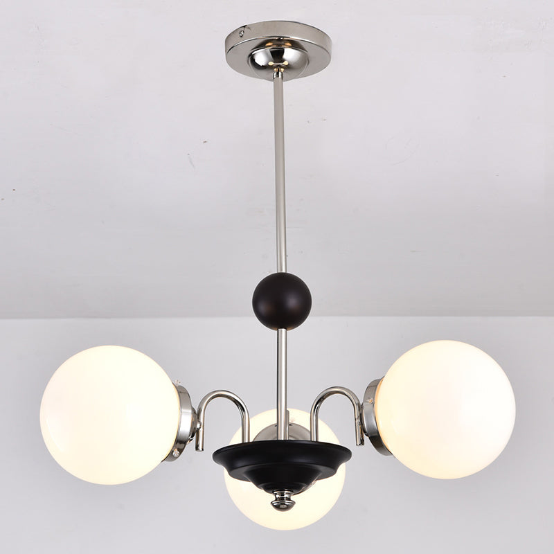 Globe Chandelier Lighting Fixtures Modern White Glass Light - Rebooters