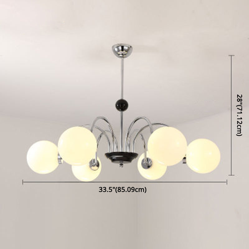 Globe Chandelier Lighting Fixtures Modern White Glass Light - Rebooters