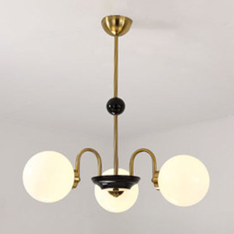 Globe Chandelier Lighting Fixtures Modern White Glass Light - Rebooters