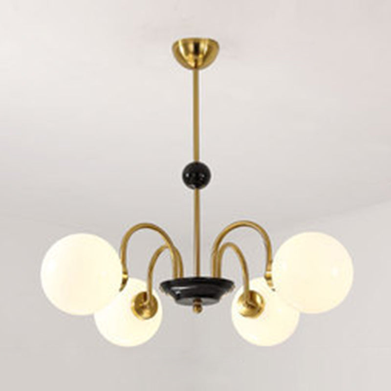 Globe Chandelier Lighting Fixtures Modern White Glass Light - Rebooters