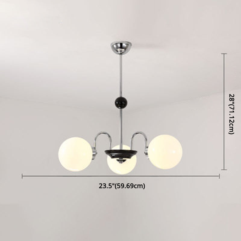 Globe Chandelier Lighting Fixtures Modern White Glass Light - Rebooters