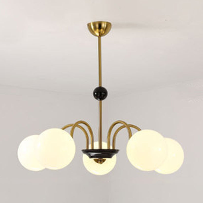 Globe Chandelier Lighting Fixtures Modern White Glass Light - Rebooters