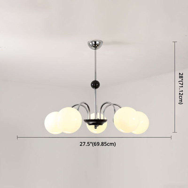 Globe Chandelier Lighting Fixtures Modern White Glass Light - Rebooters