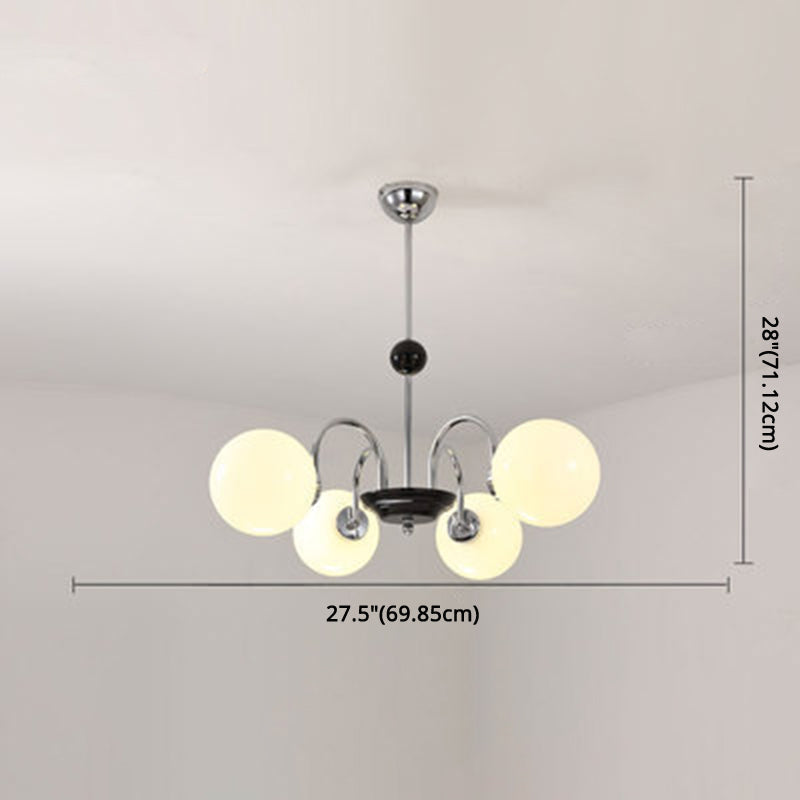 Globe Chandelier Lighting Fixtures Modern White Glass Light - Rebooters