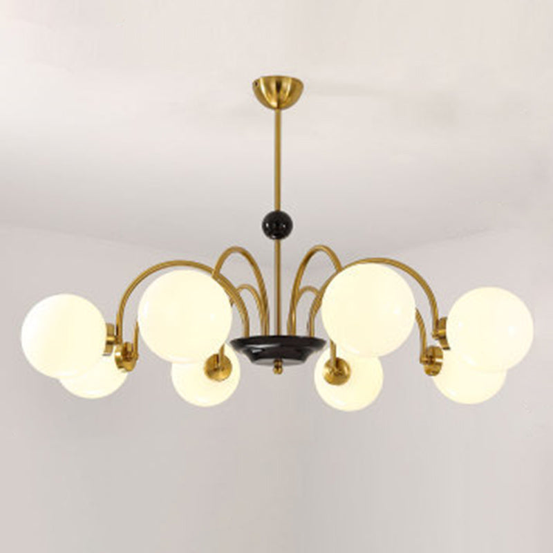 Globe Chandelier Lighting Fixtures Modern White Glass Light - Rebooters