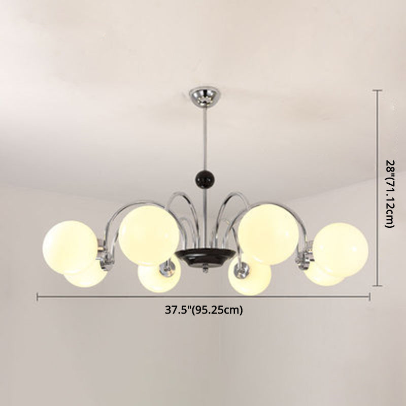 Globe Chandelier Lighting Fixtures Modern White Glass Light - Rebooters