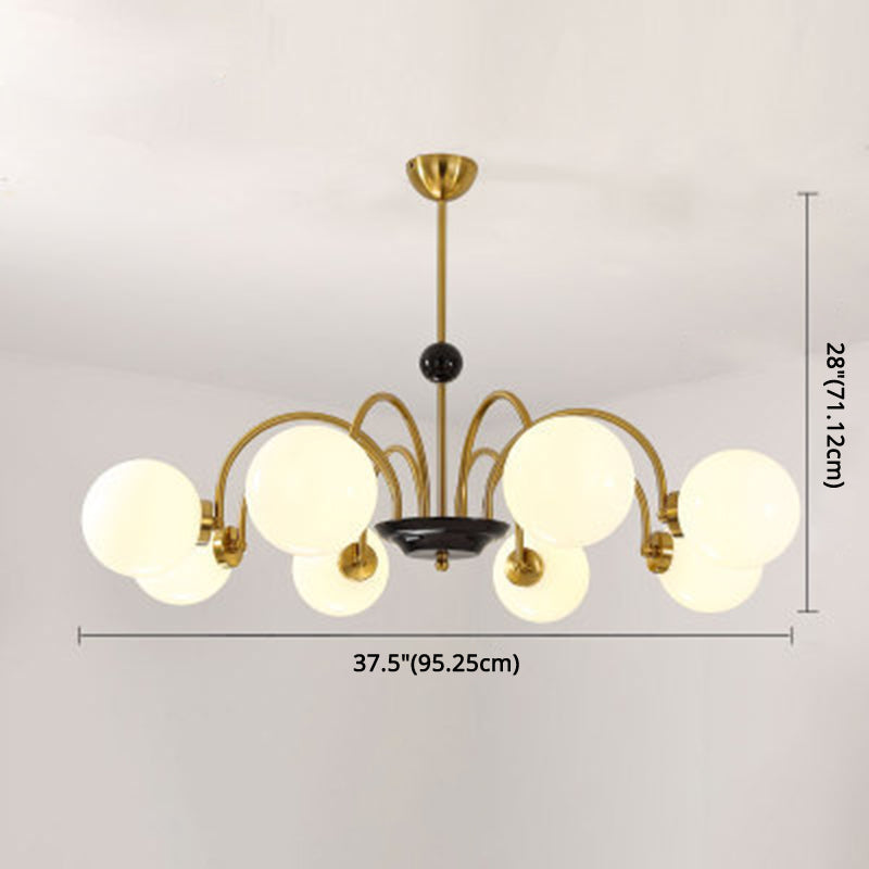 Globe Chandelier Lighting Fixtures Modern White Glass Light - Rebooters