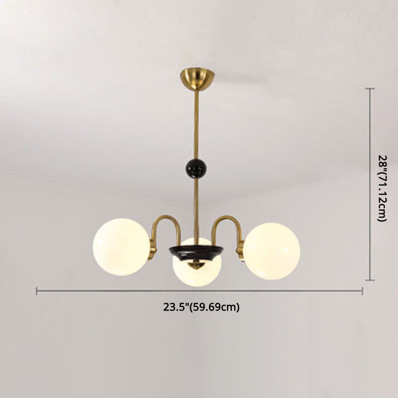 Globe Chandelier Lighting Fixtures Modern White Glass Light - Rebooters