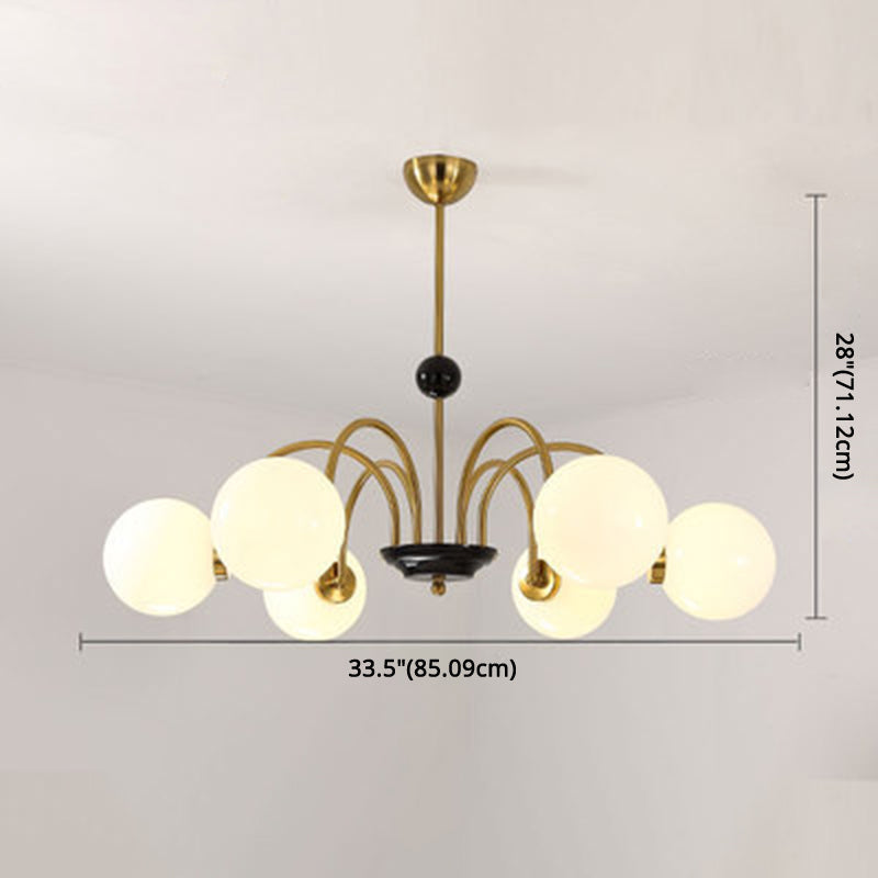 Globe Chandelier Lighting Fixtures Modern White Glass Light - Rebooters