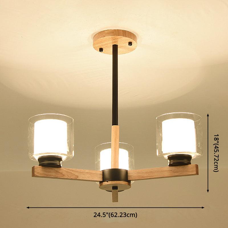 Cylinder Chandelier Lighting Fixtures Modern White Glass Light - Rebooters