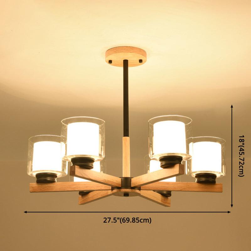 Cylinder Chandelier Lighting Fixtures Modern White Glass Light - Rebooters