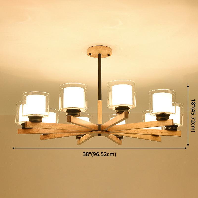 Cylinder Chandelier Lighting Fixtures Modern White Glass Light - Rebooters