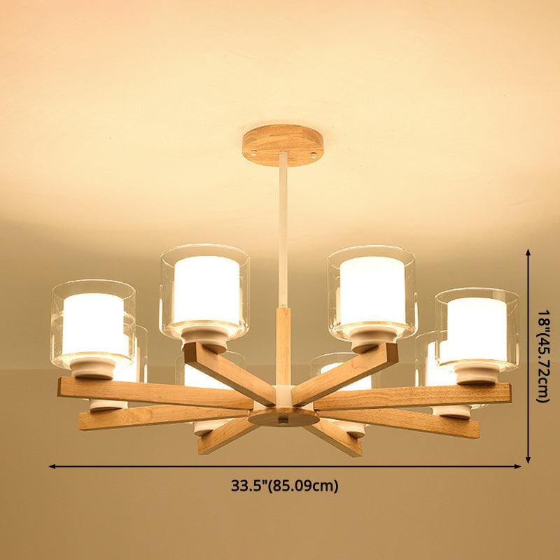 Cylinder Chandelier Lighting Fixtures Modern White Glass Light - Rebooters