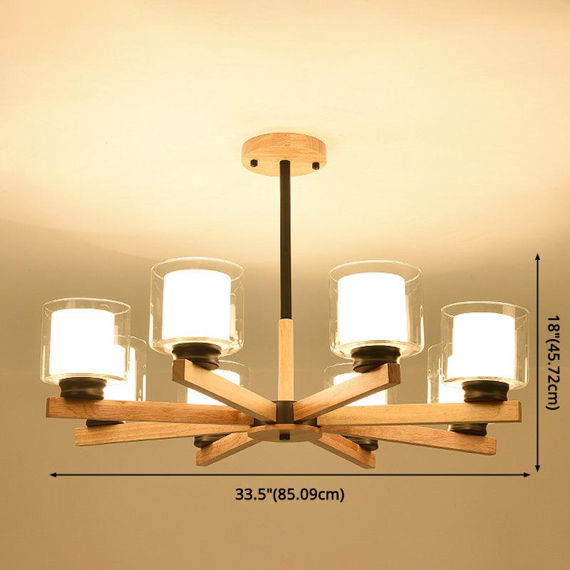 Cylinder Chandelier Lighting Fixtures Modern White Glass Light - Rebooters
