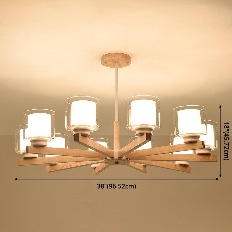 Cylinder Chandelier Lighting Fixtures Modern White Glass Light - Rebooters
