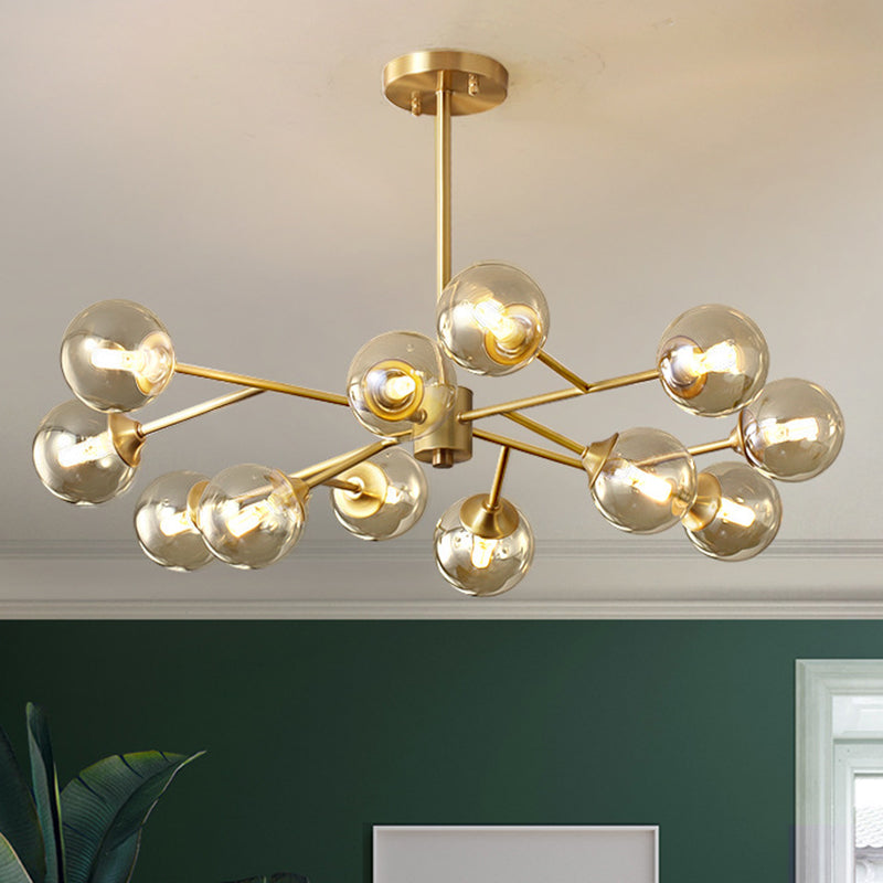 Globe-Shaped Chandelier Lighting Fixtures Modern Glass Light - Rebooters