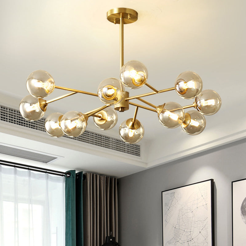 Globe-Shaped Chandelier Lighting Fixtures Modern Glass Light - Rebooters