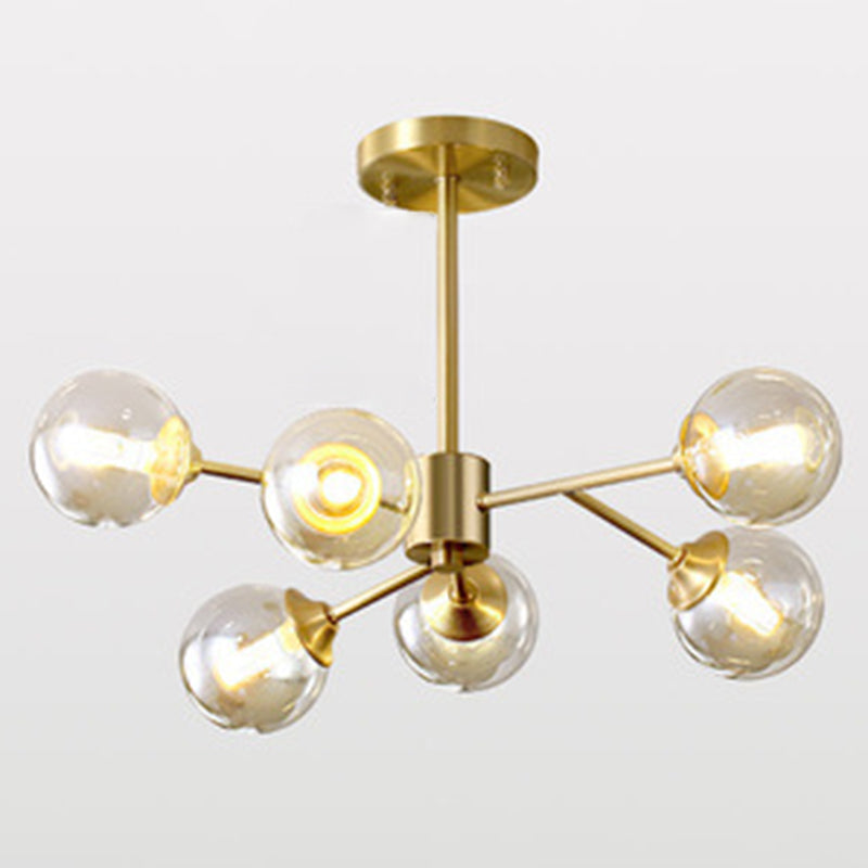 Globe-Shaped Chandelier Lighting Fixtures Modern Glass Light - Rebooters