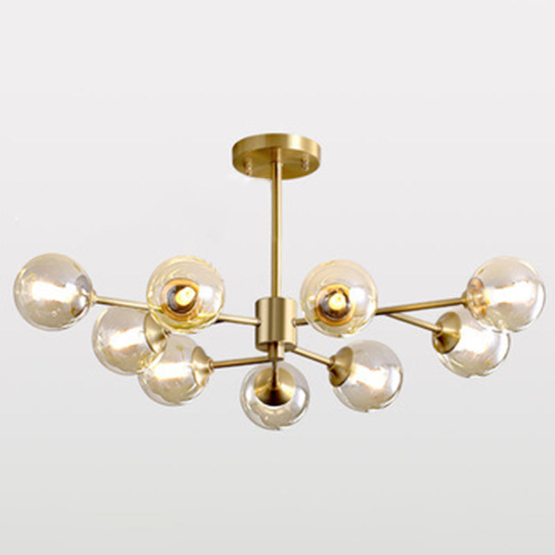 Globe-Shaped Chandelier Lighting Fixtures Modern Glass Light - Rebooters