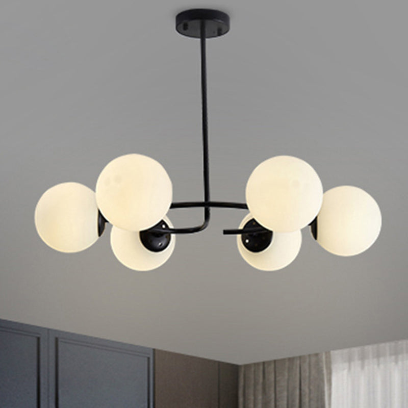 Sphere Chandelier Lighting Fixtures Modern White Glass Light - Rebooters