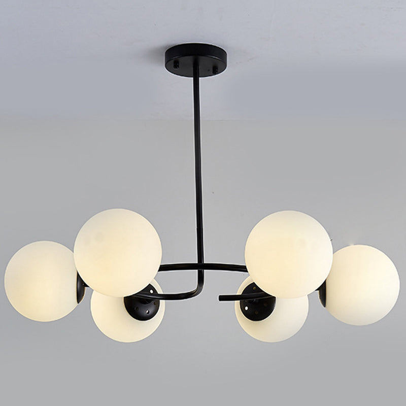 Sphere Chandelier Lighting Fixtures Modern White Glass Light - Rebooters