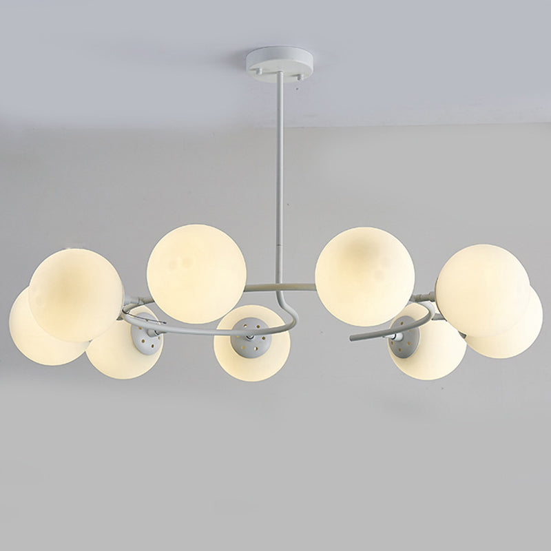 Sphere Chandelier Lighting Fixtures Modern White Glass Light - Rebooters