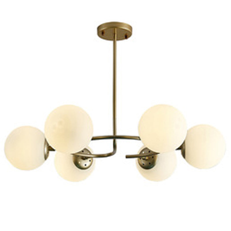 Sphere Chandelier Lighting Fixtures Modern White Glass Light - Rebooters