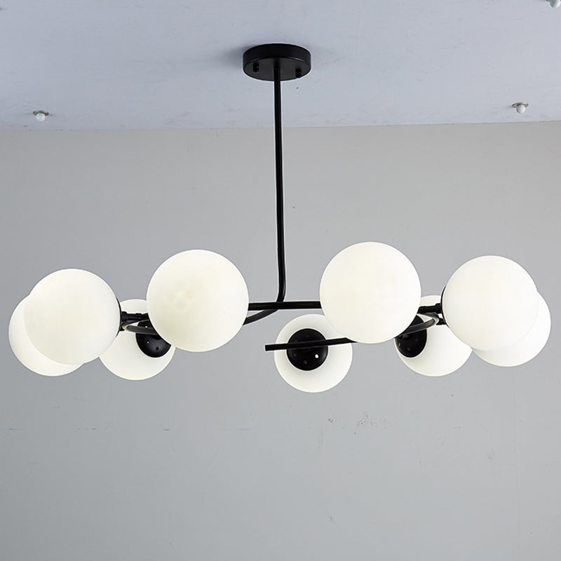 Sphere Chandelier Lighting Fixtures Modern White Glass Light - Rebooters