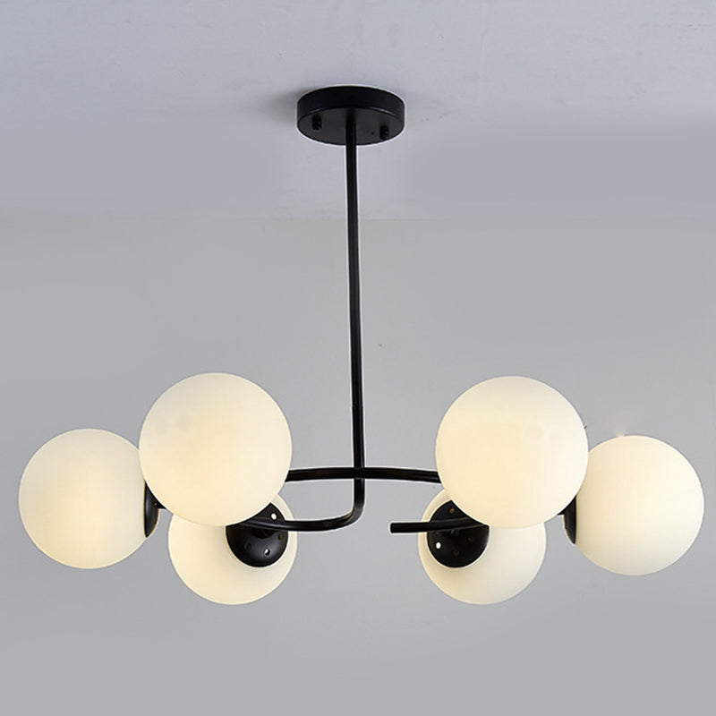 Sphere Chandelier Lighting Fixtures Modern White Glass Light - Rebooters