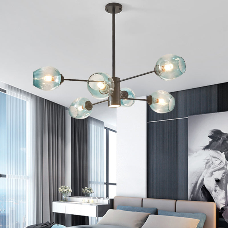 Globe Chandelier Pendant Light Contemporary Style Glass Fixtures - Rebooters