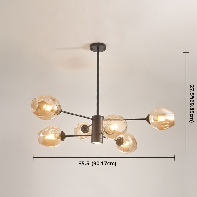 Globe Chandelier Pendant Light Contemporary Style Glass Fixtures - Rebooters