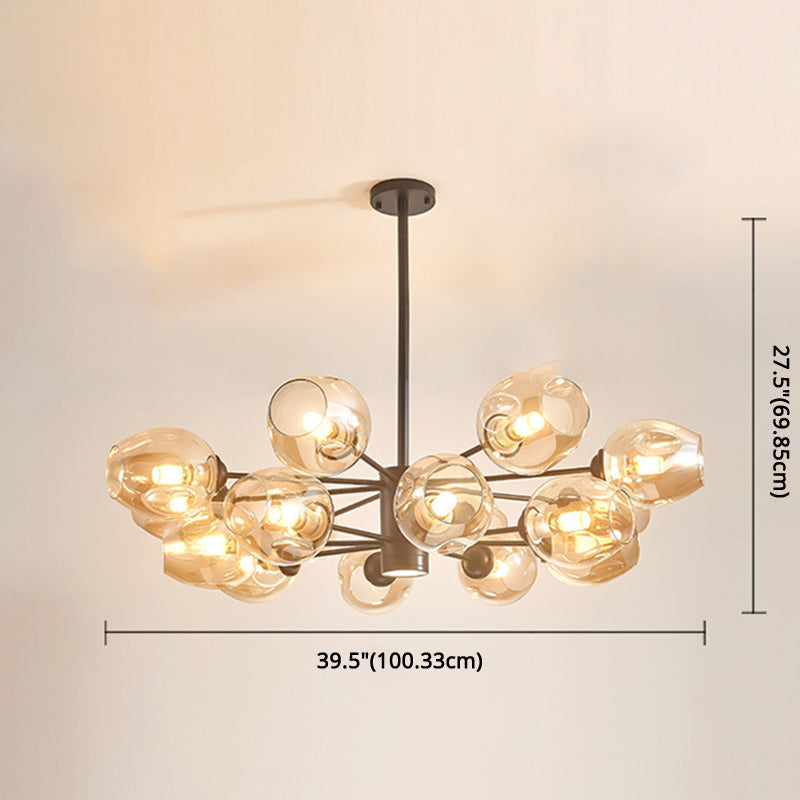 Globe Chandelier Pendant Light Contemporary Style Glass Fixtures - Rebooters