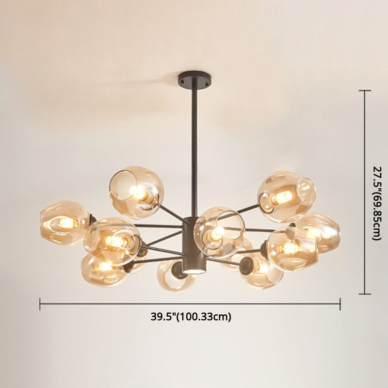 Globe Chandelier Pendant Light Contemporary Style Glass Fixtures - Rebooters