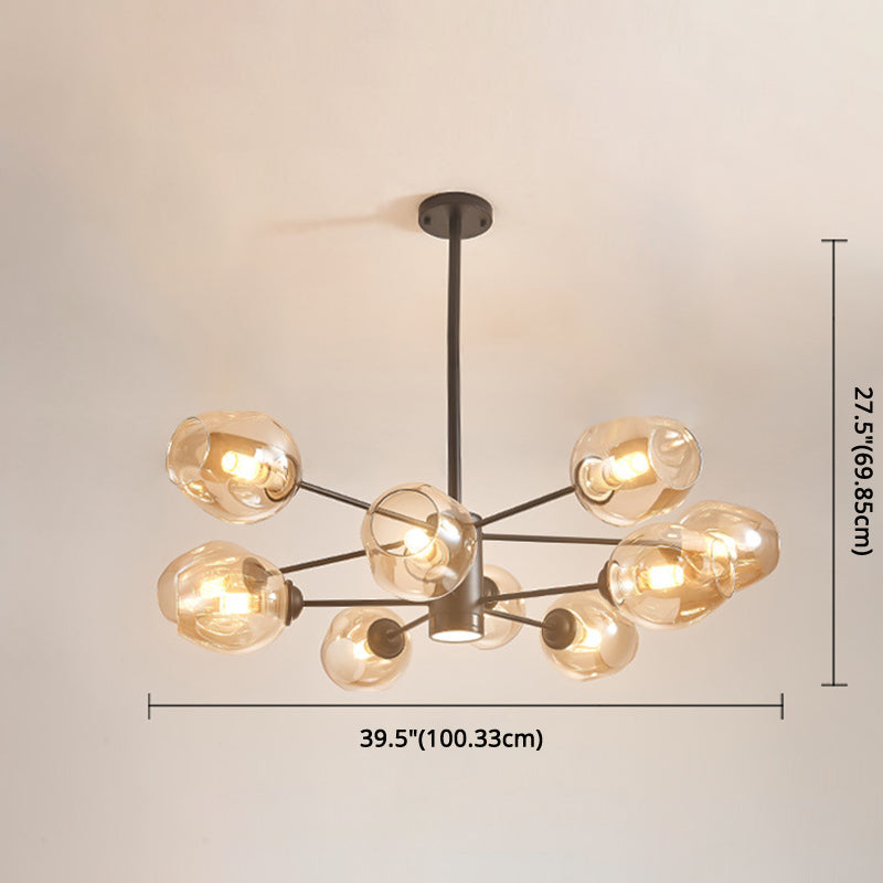 Globe Chandelier Pendant Light Contemporary Style Glass Fixtures - Rebooters