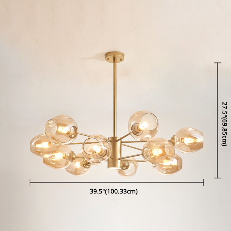 Globe Chandelier Pendant Light Contemporary Style Glass Fixtures - Rebooters