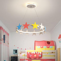 19.5"/23.5" Dia Metal Ring Chandelier Light with Star Design - Rebooters