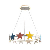 19.5"/23.5" Dia Metal Ring Chandelier Light with Star Design - Rebooters