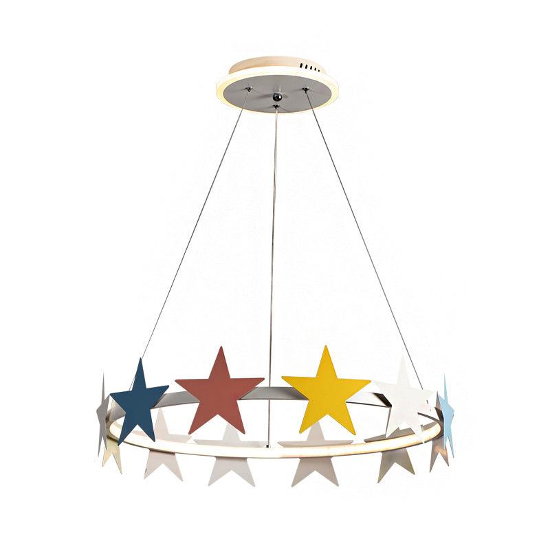 19.5"/23.5" Dia Metal Ring Chandelier Light with Star Design - Rebooters