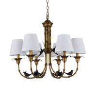 3/6/8 Lights Suspension Pendant Rustic Cone Fabric Chandelier - Rebooters