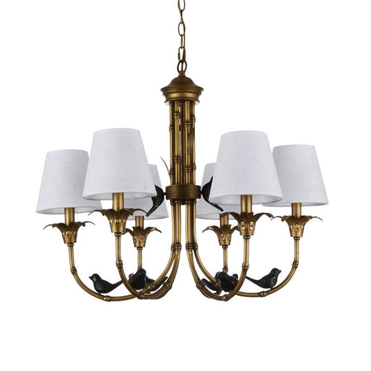 3/6/8 Lights Suspension Pendant Rustic Cone Fabric Chandelier - Rebooters