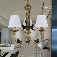 3/6/8 Lights Suspension Pendant Rustic Cone Fabric Chandelier - Rebooters