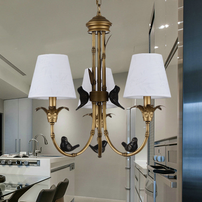 3/6/8 Lights Suspension Pendant Rustic Cone Fabric Chandelier - Rebooters