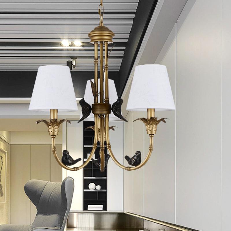 3/6/8 Lights Suspension Pendant Rustic Cone Fabric Chandelier - Rebooters