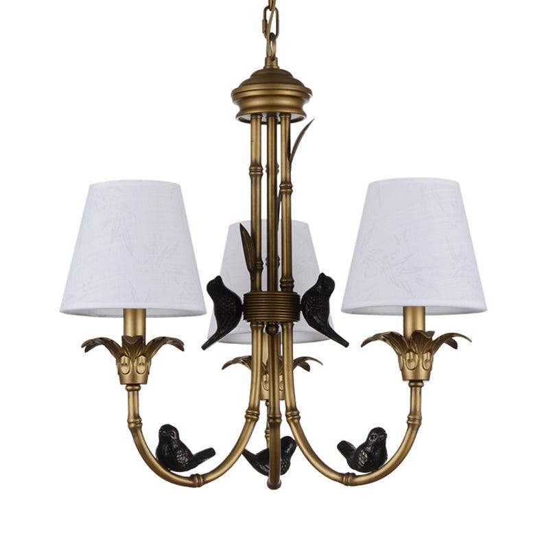 3/6/8 Lights Suspension Pendant Rustic Cone Fabric Chandelier - Rebooters