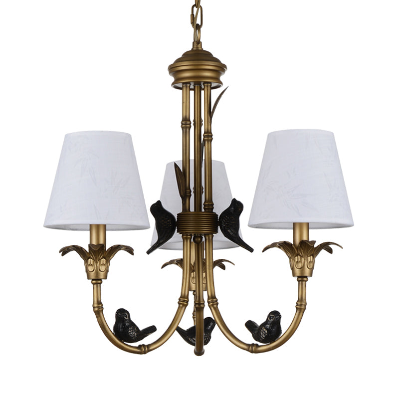 3/6/8 Lights Suspension Pendant Rustic Cone Fabric Chandelier - Rebooters