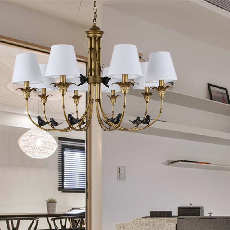 3/6/8 Lights Suspension Pendant Rustic Cone Fabric Chandelier - Rebooters