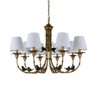 3/6/8 Lights Suspension Pendant Rustic Cone Fabric Chandelier - Rebooters